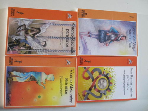 Pack 4 libros Poesía Ediciones la Torre. Machado + Lope de Vega + J.R.Jiménez + V.Alexandre